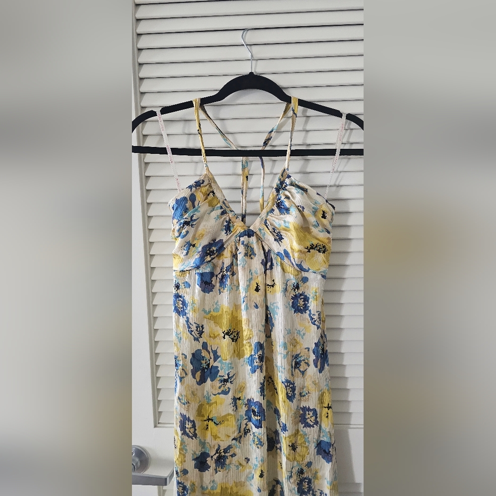 Betsey Johnson Floral Backless Dress - Blue and Yellow